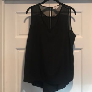 1.STATE black blouse tank with mesh detailing